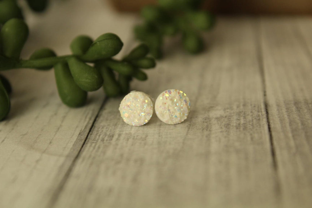 8mm Flat Confetti Earrings