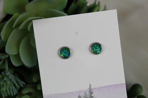 6mm Green Mermaid Earrings