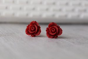 Red Rose Earrings