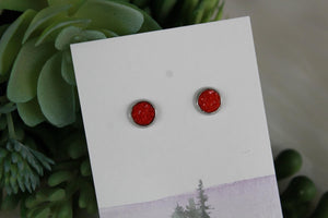 6mm Red Earrings