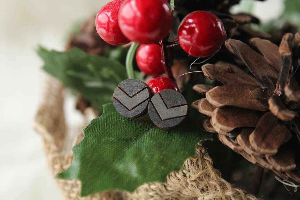 Black/Grey Wood Earrings