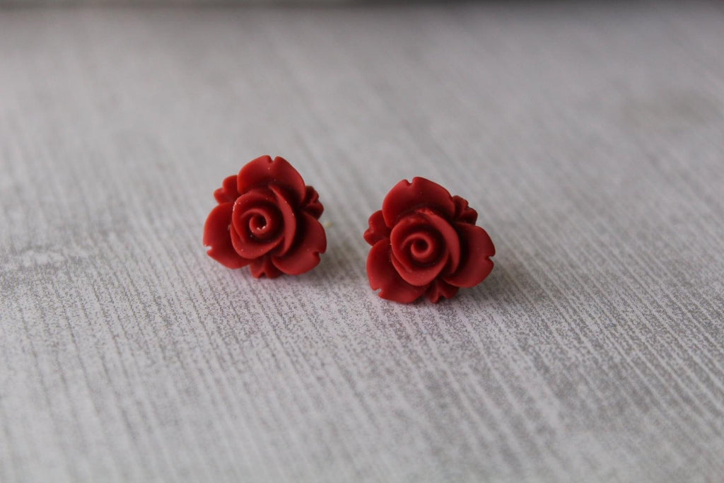 Red Rose Earrings